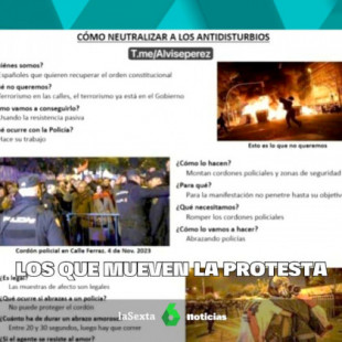 La extrema derecha difunde un manual para "neutralizar" a policías antidisturbios en protestas como la de Ferraz