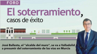 El alcalde de Murcia, José Ballesta (PP), presume del soterramiento de las vías de Murcia en Valladolid