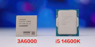 China muestra como su CPU Loongson 3A6000 rinde como el Intel Core i5-14600K, ambos a misma velocidad