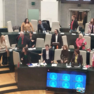 Concejales de PSOE y Más Madrid se van del Pleno por palabras de Ortega Smith, que tira "una lata a Rubiño a la cara"
