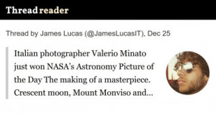 El fotógrafo italiano Valerio Minato acaba de ganar la Foto Astronómica del Día de la NASA
