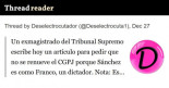 Un exmagistrado del Tribunal Supremo escribe hoy un artículo para pedir que no se renueve el CGPJ porque Sánchez es como Franco, un dictador