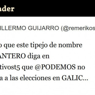 Por mucho que este tipejo de nombre David Cantero diga en Informativos Telecinco que Podemos no se presenta a las elecciones en Galicia el próximo día 18 de febrero, es absolutamente falso