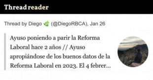 "Un día muy triste para España" dijo Ayuso, mientras que hoy se apropia de los históricos datos de empleo en 2023 gracias a la Reforma Laboral del Gobierno de Coalición