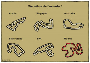 La Fórmula1 llega a Madrid.Viñetas de Eneko | Público