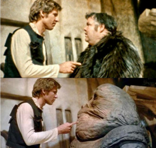 Secuencia de Jabba el Hutt en versión humana que fue descartada en Star Wars