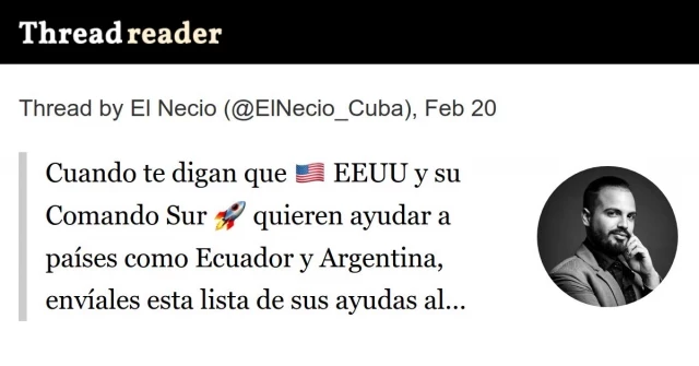 Cuando te digan que EEUU y su Comando Sur quieren ayudar a países como Ecuador y Argentina, envíales esta lista de sus ayudas al continente - Hilo