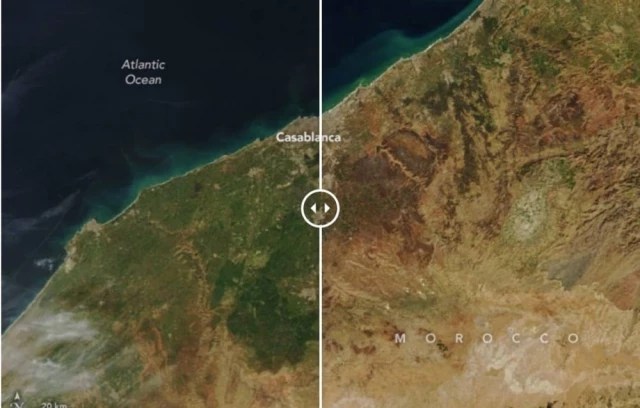 Escasez de agua: una foto satelital de Casablanca demuestra la magnitud del fenómeno