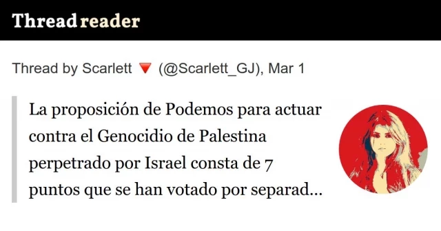 La proposición de Podemos para actuar contra el Genocidio de Palestina perpetrado por Israel consta de 7 puntos que se han votado por separado. Esto es lo que ha votado cada partido: