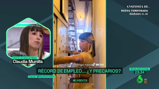 Una joven muestra la buhardilla en la que vive en Lavapiés, Madrid: "Cobro 23.000 euros al año y pago 500 euros de alquiler"