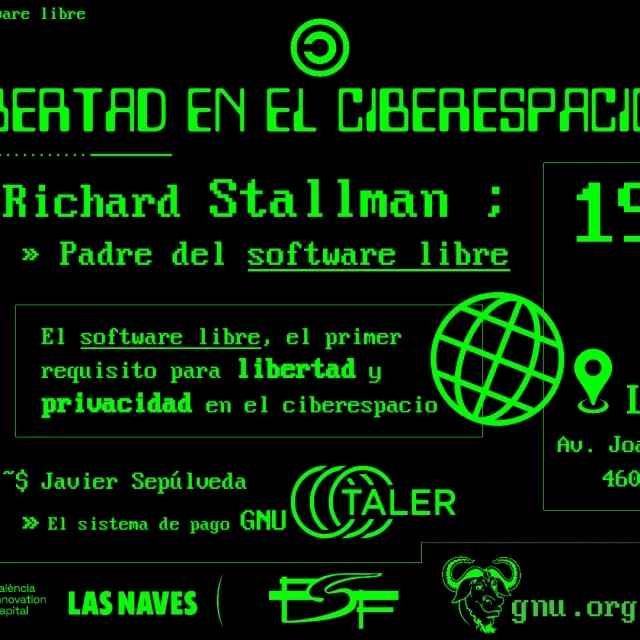 La libertad en el ciberespacio hoy. Por Richard Stallman y Javier Sepúlveda - Asociación GNU/Linux València [Conferencia]
