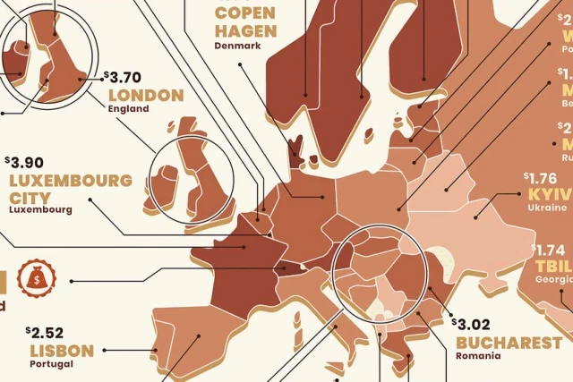 Cuánto cuesta una taza de café en cada país del mundo, explicado en un fantástico mapa