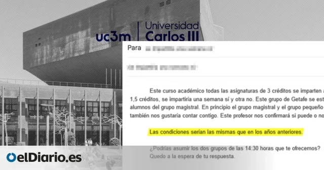 Una profesora estuvo seis años impartiendo asignaturas en la Universidad Carlos III sin contrato