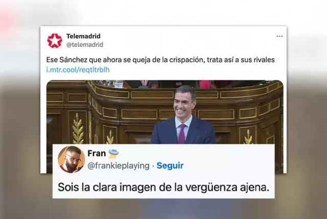 "Luego os quejáis de que os llamen TeleAyuso": el bochornoso tuit de Telemadrid sobre Pedro Sánchez