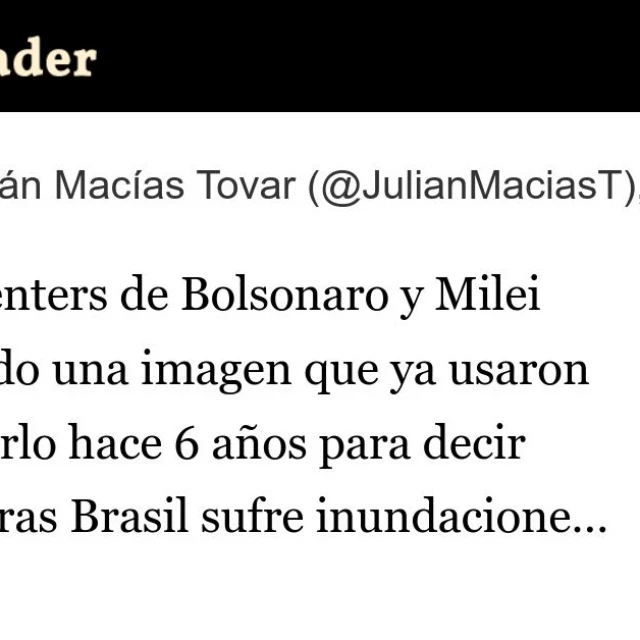 Los trollcenters de Bolsonaro y Milei difundiendo una imagen que ya usaron para atacarlo hace 6 años para decir que mientras Brasil sufre inundaciones Lula asiste al concierto de Madonna