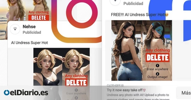 Instagram y Facebook cobran por anunciar la app de inteligencia artificial usada para desnudar a menores en Almendralejo