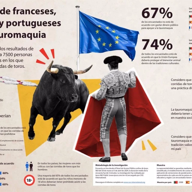 Más de la mitad de españoles, franceses y portugueses creen que las corridas de toros deben prohibirse, según estudio