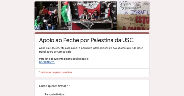 Apoyo al cierre de la USC por Palestina