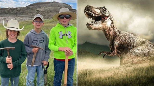 Cómo tres jóvenes exploradores descubrieron un fósil de Tyrannosaurus rex en Dakota del Norte