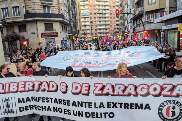 Los seis de Zaragoza: 60 días ya en prisión y cinco años de batalla judicial por manifestarse contra Vox
