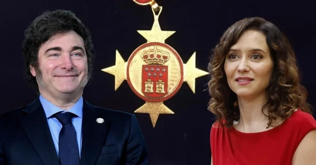 La medalla de Ayuso a Milei “por jorobar” a Sánchez: por qué se concede, quiénes la recibieron antes y el probable baño de masas en la Puerta del Sol