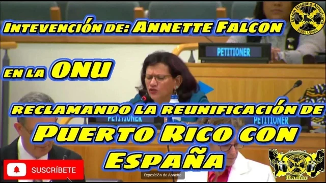 Intevención de Annette Falcón en la ONU reclamando