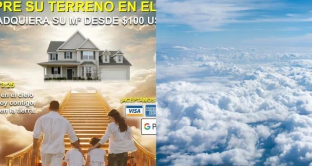 Se vuelve viral iglesia cristiana que ofrece “terrenos en el cielo” a la venta para sus creyentes