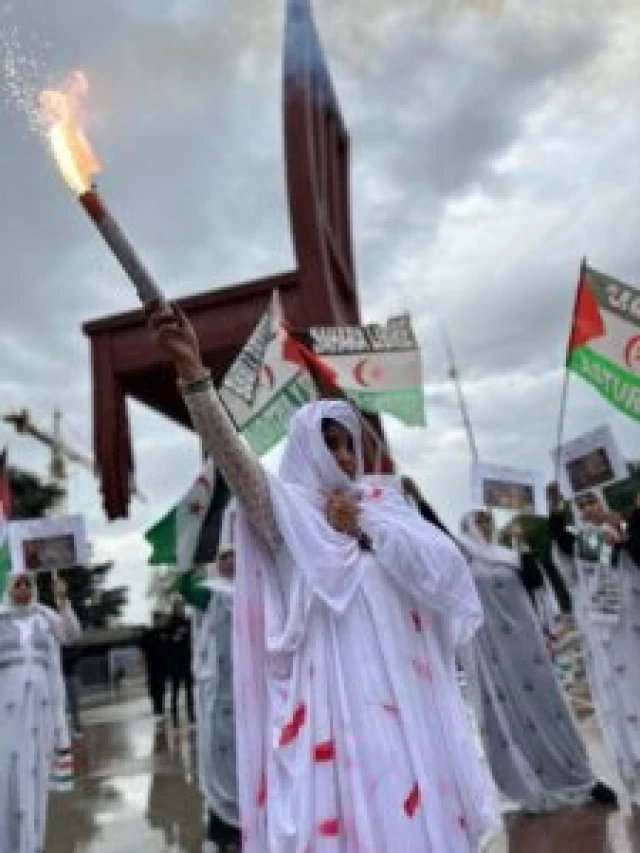 Manifestación por el Sáhara Occidental frente a las oficinas de la ONU en Ginebra