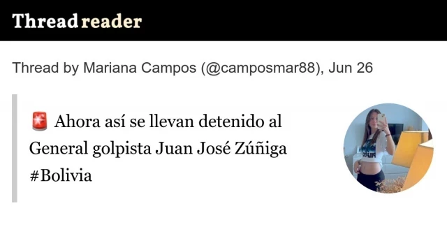 Bolivia:  Se llevan detenido al General golpista Juan José Zúñiga