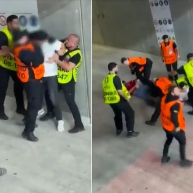 Brutal agresión en la Eurocopa: guardias de seguridad, a puñetazos y patadas con un aficionado portugués