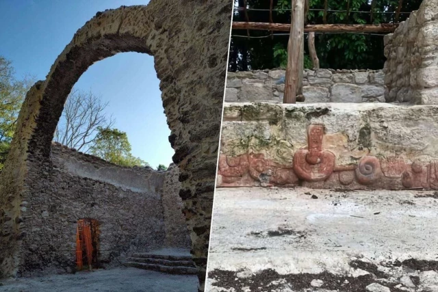 El arte que esconde la capilla de Oxtankah: graffitis de los albañiles mayas que representan barcos europeos