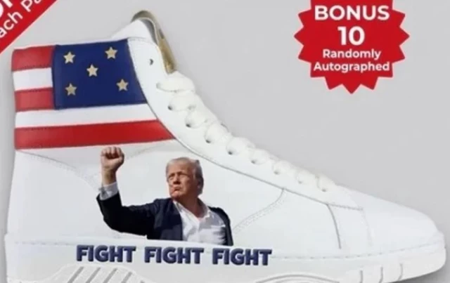 Empresa de Trump lanza las zapatillas FIGHT FIGHT FIGHT, con su imagen tras el ataque