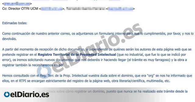 Un correo muestra que la Complutense estaba al tanto del registro de una marca por Begoña Gómez: “Así se crean dominios”