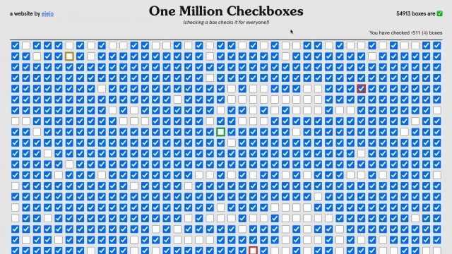 Escalar un millón de checkboxes a 650.000.000 clicks [ENG]