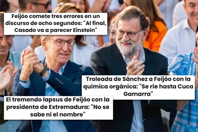 Feijóo haciendo bueno a Rajoy: trolas, pifias, lapsus y meteduras de pata del presidente del PP