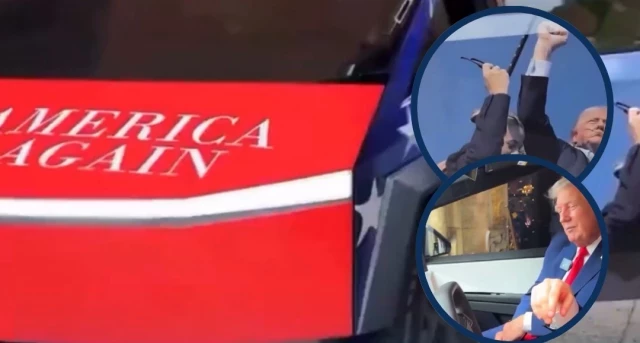 Obsequian a Trump una Tesla Cybertruck pintada con "MAGA"