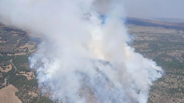 Un incendio en Corbalán (Teruel) obliga a confinar a los vecinos del pueblo