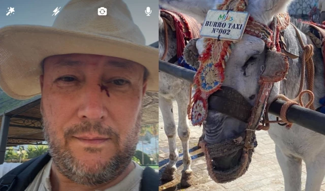 Un turista británico agredido salvajemente por uno de los dueños de burros-taxi en la Costa del Sol cuando intentaba documentar el maltrato animal (ENG)