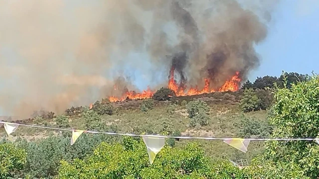 El incendio de la sierra de Burgos bordea el límite con La Rioja