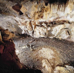 Cabaña del paleolítico en la cueva de La Garma