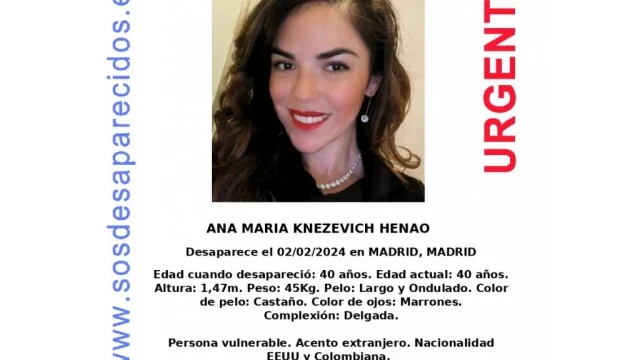 Termina sin éxito la búsqueda en Italia de Ana María Knezevich, desaparecida en Madrid