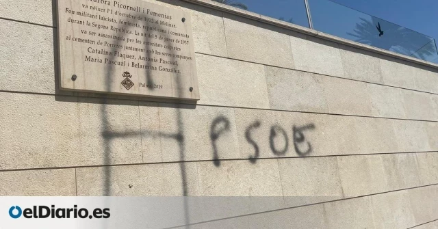 Denuncian ante la Fiscalía la vandalización de la placa en recuerdo de la fusilada por el franquismo Aurora Picornell