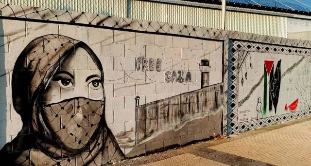 El Ayuntamiento de Zaragoza acosa a un artista por la realización de un mural solidario con Palestina