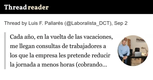 Me llegan consultas de trabajadores a los que la empresa les pretende reducir la jornada a menos horas