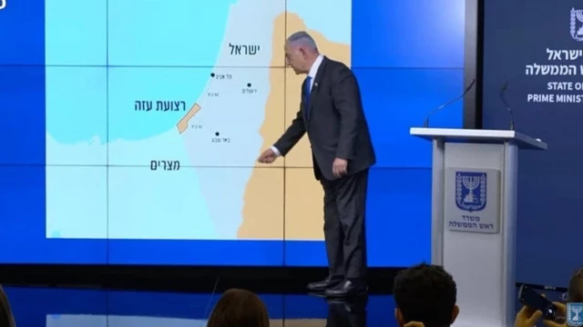 El Gobierno palestino critica a Netanyahu por mostrar un mapa con Cisjordania como parte de Israel