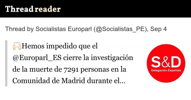 Hemos impedido que el Parlamento Europeo cierre la investigación de la muerte de 7291 personas en la Comunidad de Madrid