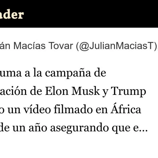 Alvise se suma a la campaña de desinformación de Elon Musk y Trump publicando un vídeo filmado en África hace más de un año asegurando que es un haitiano