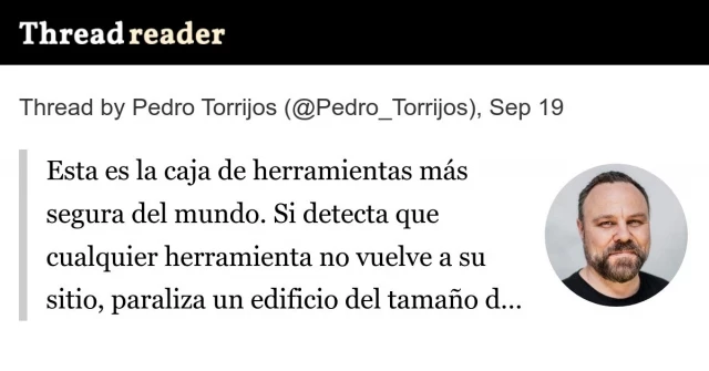 Esta es la caja de herramientas más segura del mundo. Si detecta que cualquier herramienta no vuelve a su sitio, paraliza un edificio del tamaño de una catedral