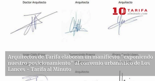 Arquitectos de Tarifa elaboran un manifiesto "exponiendo nuestro posicionamiento" al convenio urbanístico de Los Lances