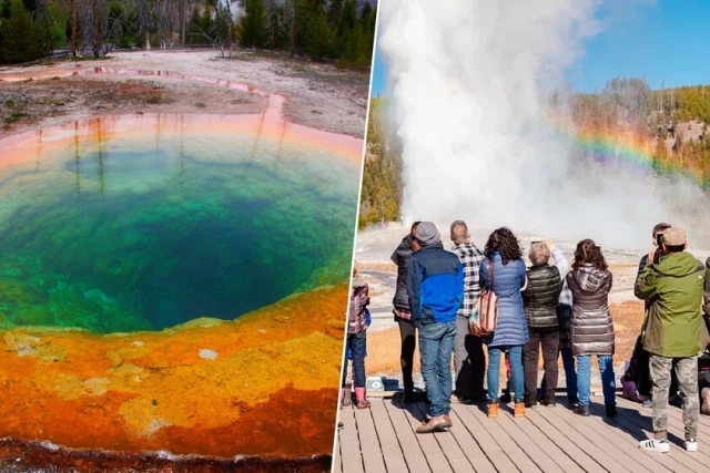 Los turistas llevan años maravillados con los colores de la piscina natural de Yellowstone. En realidad están viendo basura